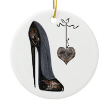 Black Stiletto Shoe and Heart
