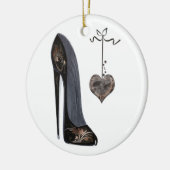 Black Stiletto Shoe and Heart Keramisch Ornament (Links)