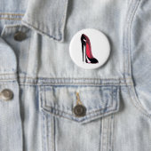 Black Stiletto Shoe Art Ronde Button 5,7 Cm (In situ)