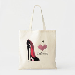 Black Stiletto Shoe Art Tote Bag