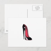 Black Stiletto Shoe Briefkaart (Voorkant / Achterkant)
