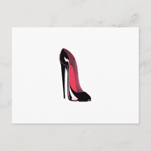 Black Stiletto Shoe Briefkaart (Voorkant)