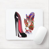 Black Stiletto Shoe en Bouquet Muismat (Met muis)