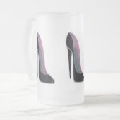 Black Stiletto Shoe Matglas Bierpul (Voorkant links)