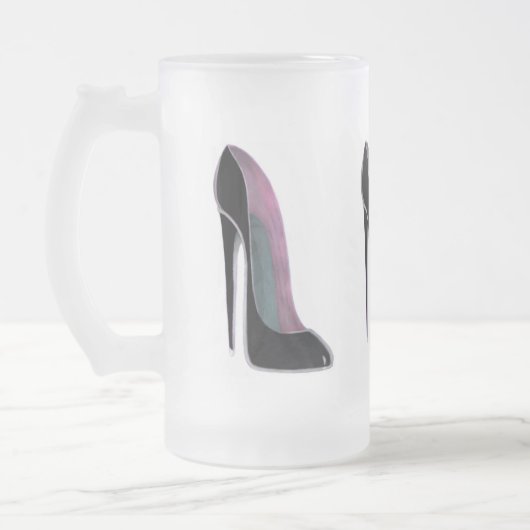 Black Stiletto Shoe Matglas Bierpul (Links)