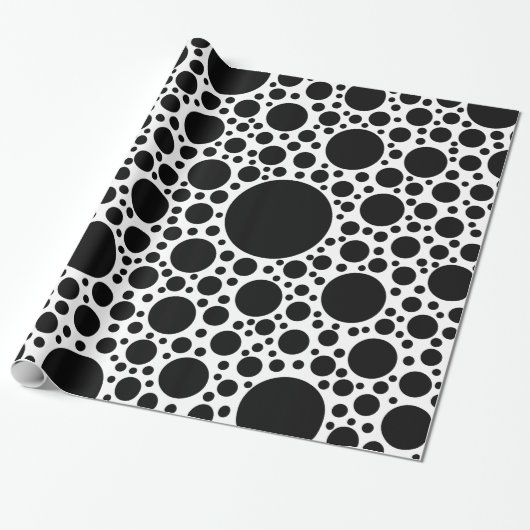 Black Stippen Pattern + uw backgr. en ideeën Cadeaupapier (Uitgerold)