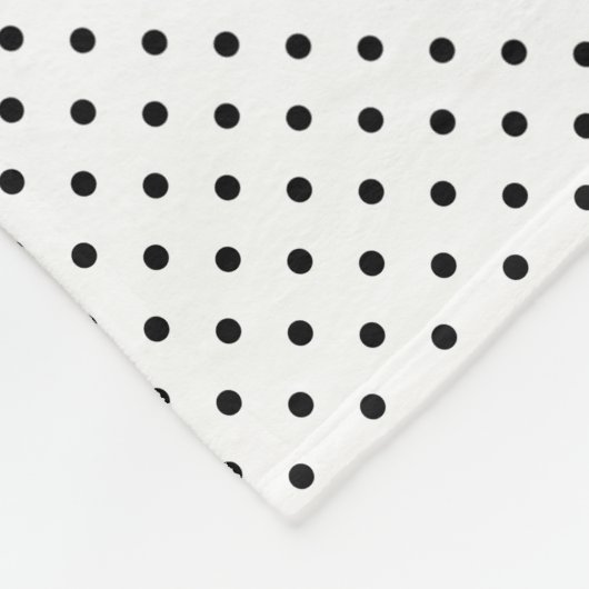 Black Stippen White Polka Dot Fleece Deken (Hoek)