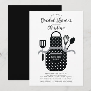 Black Stock de Kitchen Bridal Shower Invitation Kaart