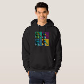 Black Stork Pop Illustration Colorful Animal Men Hoodie (Voorkant volledig)