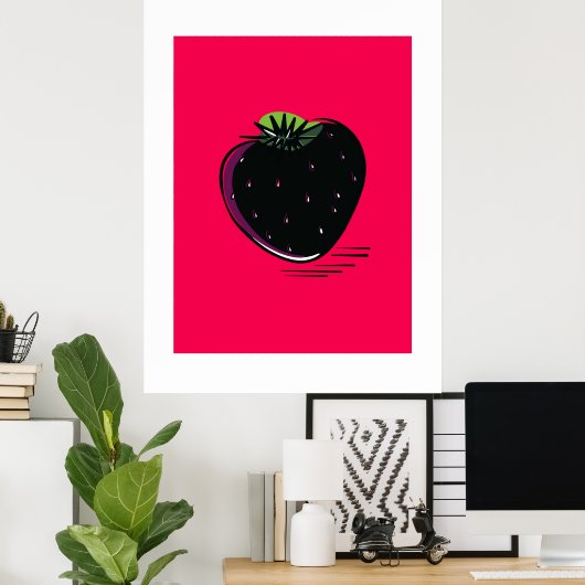 Black Strawberry – Minimal Pop  Poster (Thuiskantoor)