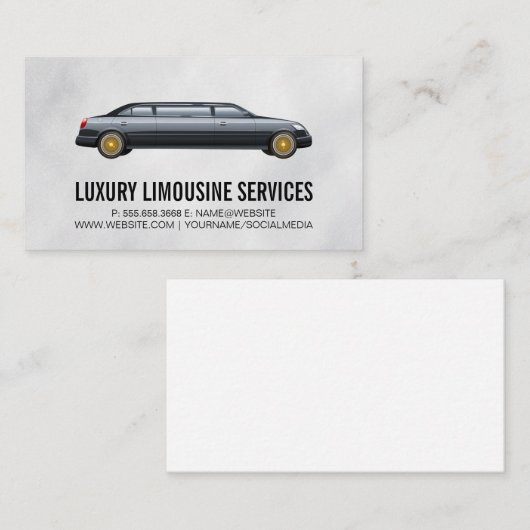 Black Stretch Limo Visitekaartje (Voorkant / Achterkant)