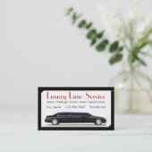 Black Stretch Limousine Visitekaartje (Staand voorkant)