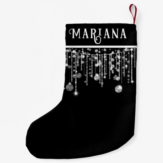 Black String Lights Kleine kerstkous Kerstsok (Achterkant)