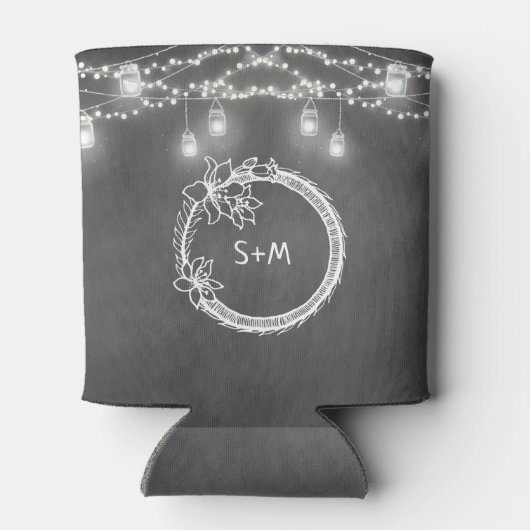 Black String Lights Wedding Mason Jar Koelbox Blikjeskoeler (Achterkant)