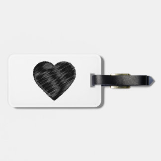Black Strip Heart Bagagelabel