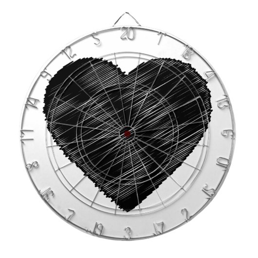 Black Strip Heart Dartbord (Voorkant)
