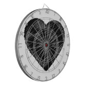 Black Strip Heart Dartbord (Voorkant Links)