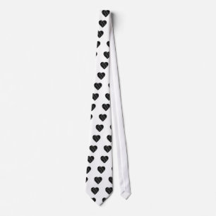 Black Strip Heart Stropdas