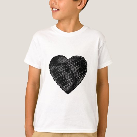 Black Strip Heart T-shirt (Voorkant)