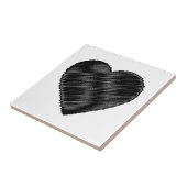 Black Strip Heart Tegeltje (Zijkant)