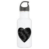 Black Strip Heart Waterfles (Voorkant)