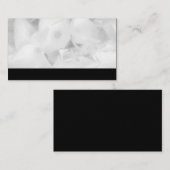 Black Strip White Floral Blank Weduwkaarten Plaatskaartje (Voorkant / Achterkant)