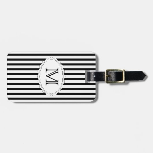Black Stripe Bagagelabel Sjabloon (Voorkant horizontaal)