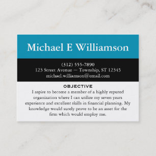 Black Stripe Blue RESUME Visitekaartjes