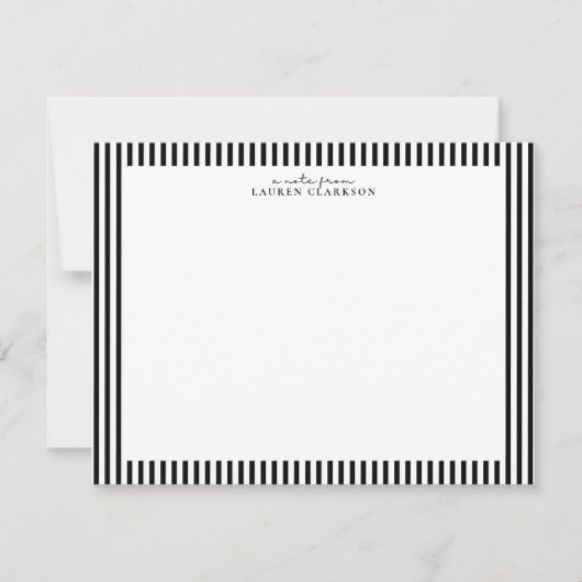 Black Stripe Border Note Card Kaart (Voorkant)