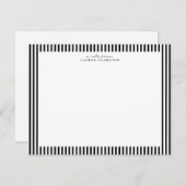 Black Stripe Border Note Card Kaart (Voorkant / Achterkant)