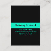 Black Stripe Calling Card Contactkaartje (Achterkant)