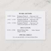 Black Stripe Dark Pink RESUME Visitekaartjes (Achterkant)