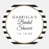 Black Stripe Elegant Gold Vrijgezellenfeest Ronde Sticker (Voorkant)
