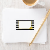 Black Stripe & Faux Gold Peony Etiket (Insitu)