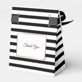 Black Stripe Gold Cross Baptisme Christening Bedankdoosjes (Achterkant)