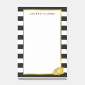 Black Stripe & Gold Peony Post-it® Notes (Voorkant)