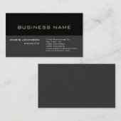 Black Stripe Grey Background Manager Visitekaartje (Voorkant / Achterkant)