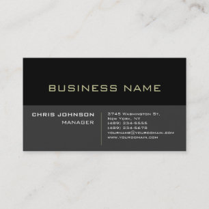 Black Stripe Grey Background Manager Visitekaartje