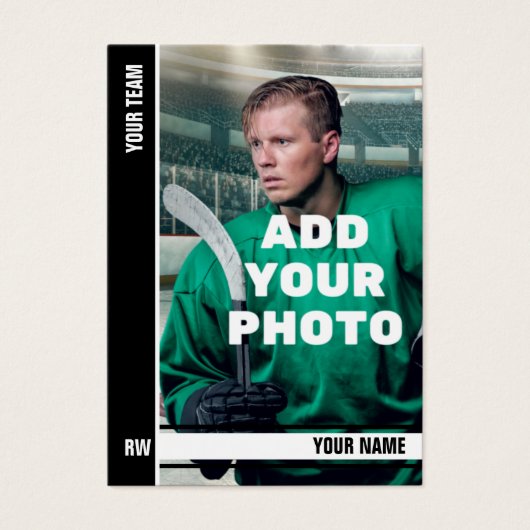 Black Stripe Hockey Trading Kaart - aangepaste sta (Voorkant)