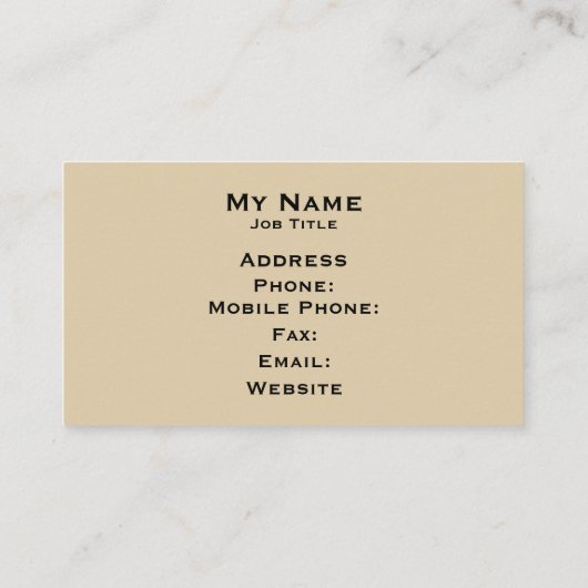 Black Stripe on an elegant Parchment Design Visitekaartje (Achterkant)