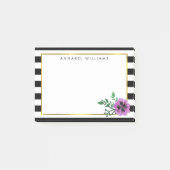 Black Stripe & Paarse Pansy Post-it® Notes (Voorkant)