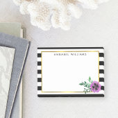 Black Stripe & Paarse Pansy Post-it® Notes