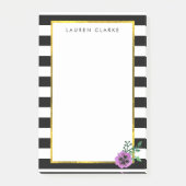 Black Stripe & Paarse Pansy Post-it® Notes (Voorkant)