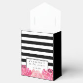 Black Stripe & Pink Peony Vrijgezellenfeest Bedankdoosjes (Geopend)