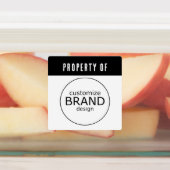 Black Stripe Property of Company Business Logo Labels (Aangebracht)