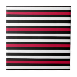 Black Stripe Red White Tegeltje