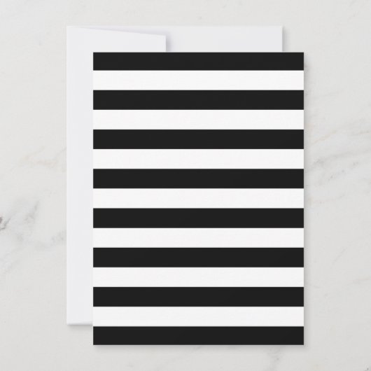 Black Stripe Rood en Zwart Trouwen Kaart (Achterkant)
