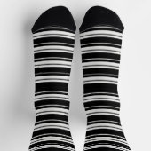 Black Stripe Socks – Bold Monochrome Style Sokken (Top)
