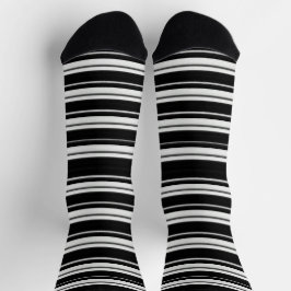 Black Stripe Socks – Bold Monochrome Style Sokken