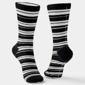 Black Stripe Socks – Bold Monochrome Style Sokken (Gebogen)